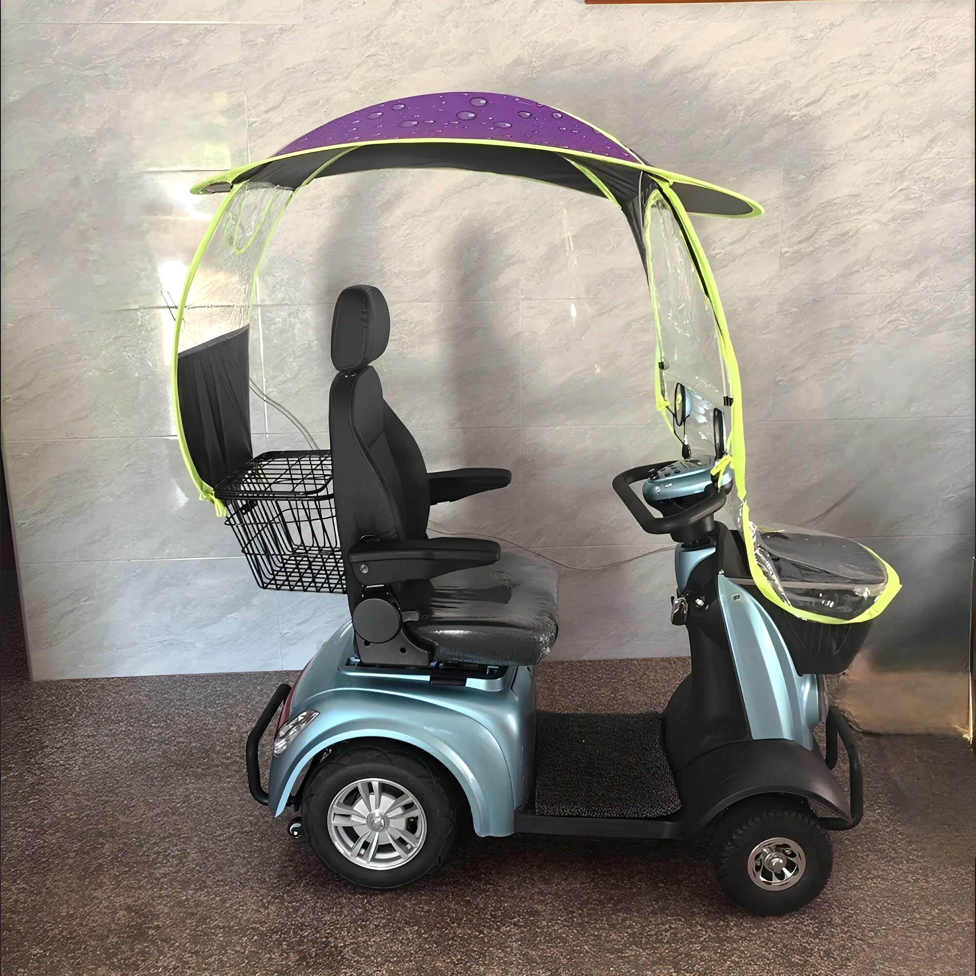 四轮车电动车雨棚遮阳棚小型老年人代步车残疾人助力车防晒防雨伞