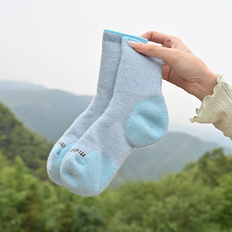 男女冬美利奴毛圈加厚保暖透气羊毛袜户外徒步美丽诺滑雪爬山袜子