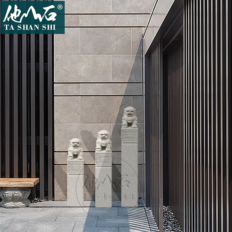 拴马桩拴马石仿古石雕家用户外庭院天然石材汉白玉中式园林摆件