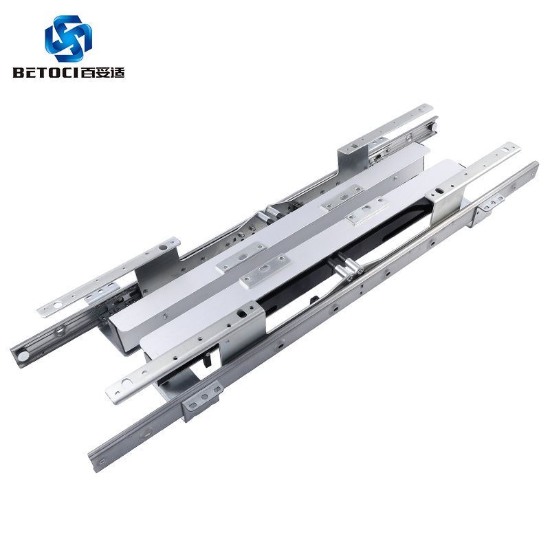 新品多功能伸缩餐台滑轨 铝合金折叠桌抽拉配件 重型餐桌拉伸导轨