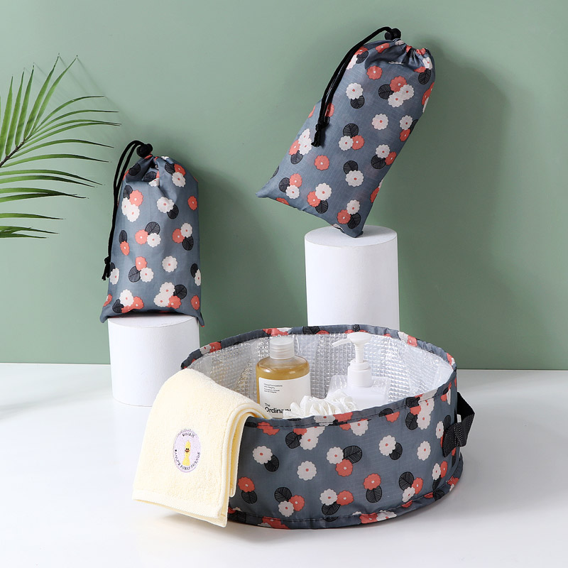 大号便携式可折叠盆户外水盆旅行泡脚袋洗衣盆出差洗脸盆洗脚水桶