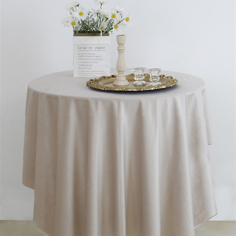 特价欧式甜品台桌布婚庆桌布背景装饰拍摄道具布轻奢丝绒焦糖棕色