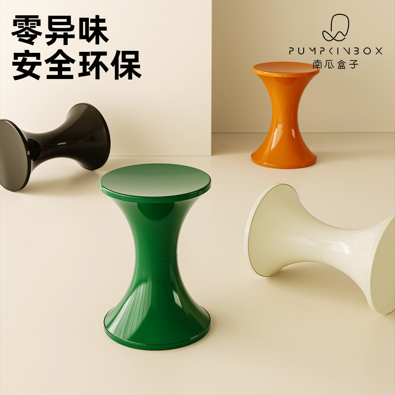 塑料矮凳设计师小户型加厚家用客厅换鞋坐凳北欧创意网红沙漏凳子