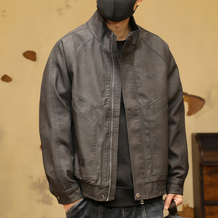 潮牌痞帅青年皮夹克立领机车上衣男 外套春秋款 2026新款 PU皮衣男士