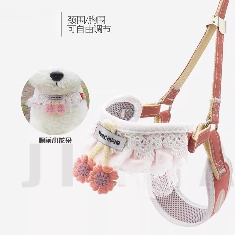 夏季小型犬胸背牵引绳可伸缩