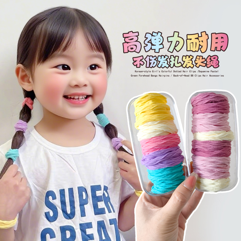 高马尾发圈女孩不伤发高弹力头绳