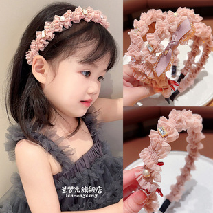 儿童韩版 褶皱网纱气质头箍女不勒头发饰小女孩不压发百搭公主头饰