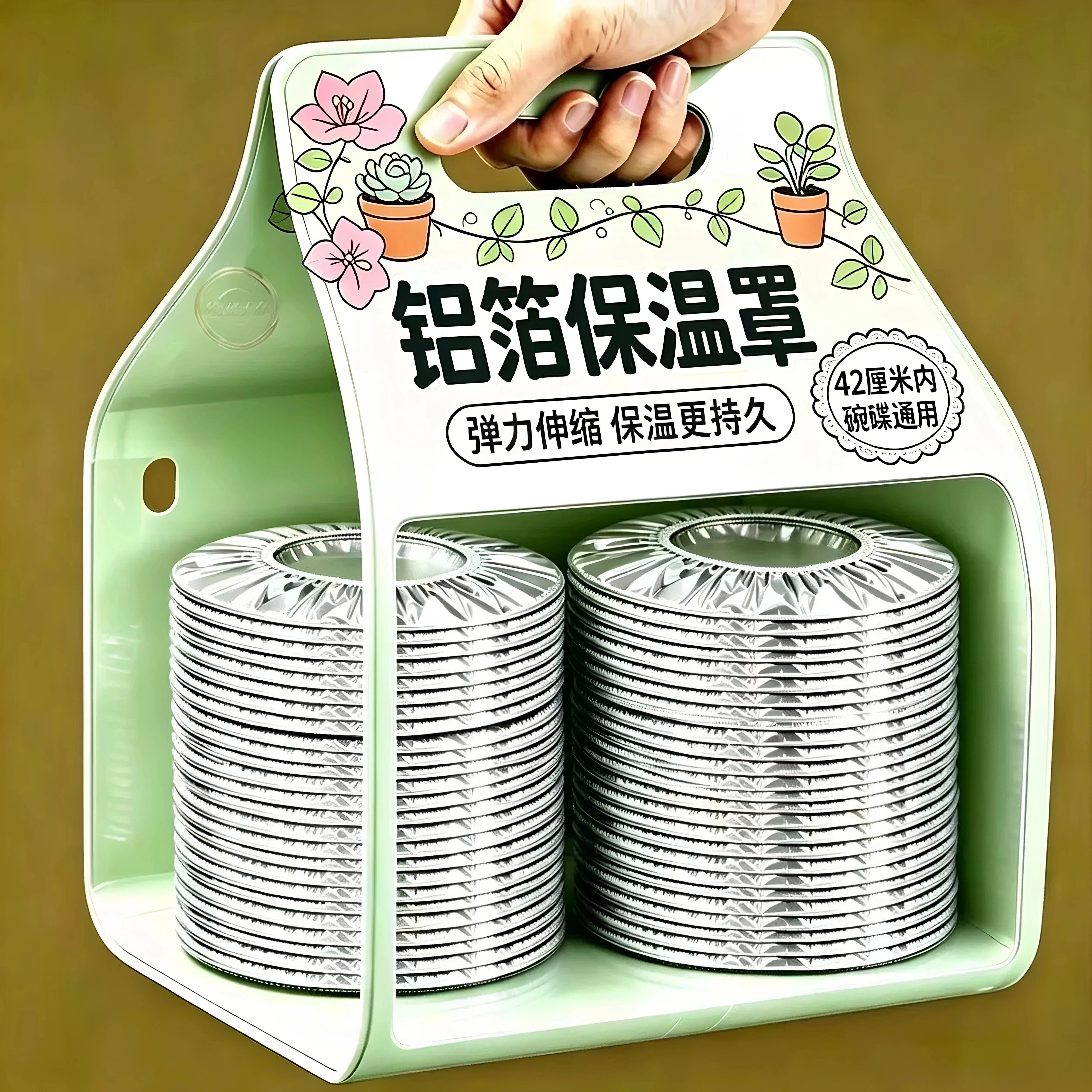 铝箔保温罩食品级饭菜锡纸膜套自发热膜保温保鲜膜冰箱盖隔热菜罩