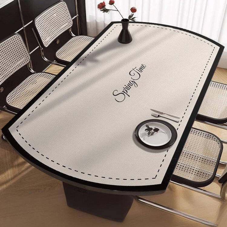 椭圆形餐桌垫折叠圆桌桌垫桌布