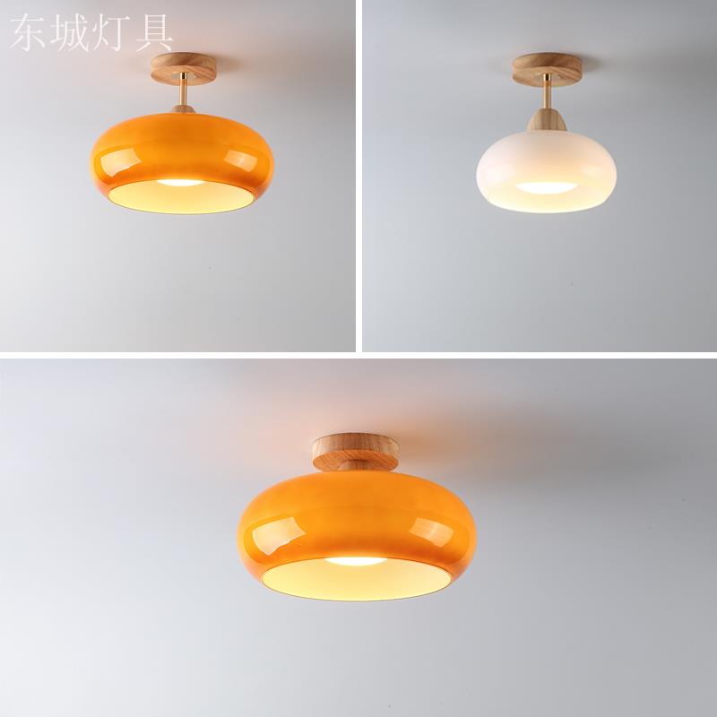 走廊过道灯吸顶灯简约现代灯具中古奶油衣帽间入户玄关阳台卧室灯