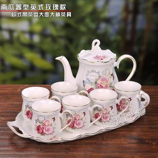 景德镇带托盘家用茶壶茶杯陶瓷整套茶具茶盘套装 欧式 结婚礼物实用