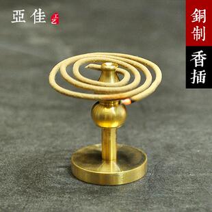 香托香炉香插纯铜香座禅意香插创意小香夹香托家用室内 铜葫芦高款