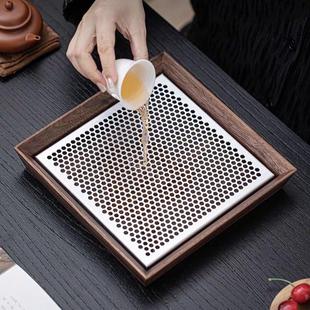 小茶台 胡桃木茶盘壶承家用小型干泡盘储水沥水茶具茶托盘轻奢中式