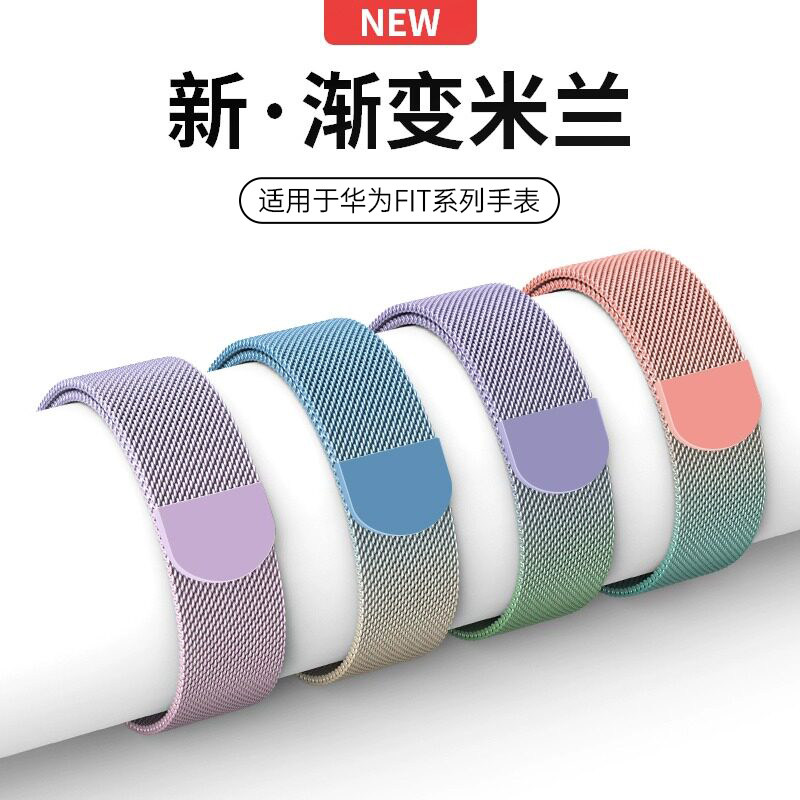 适用华为FIT渐变米兰尼斯表带图片