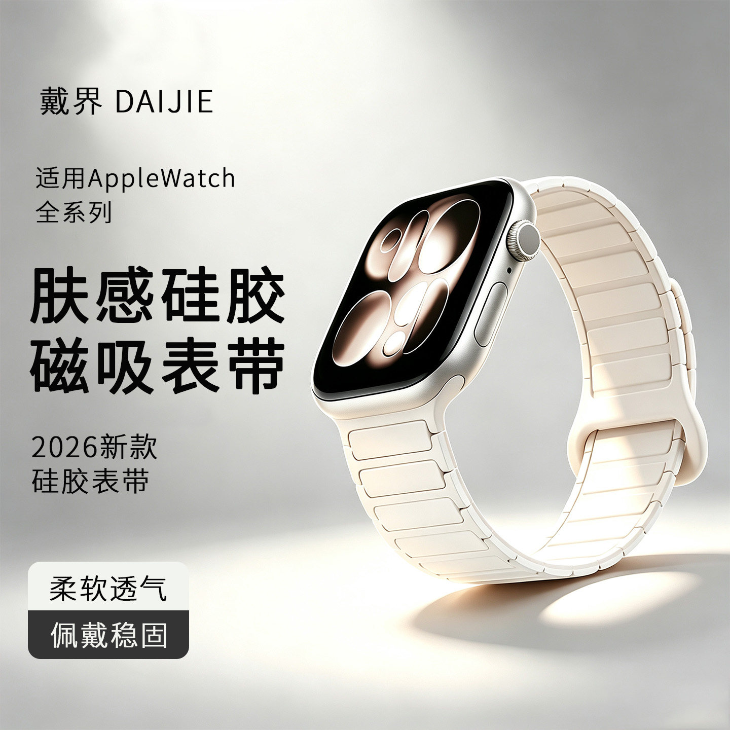 星光色液体硅胶磁吸苹果s11表带图片