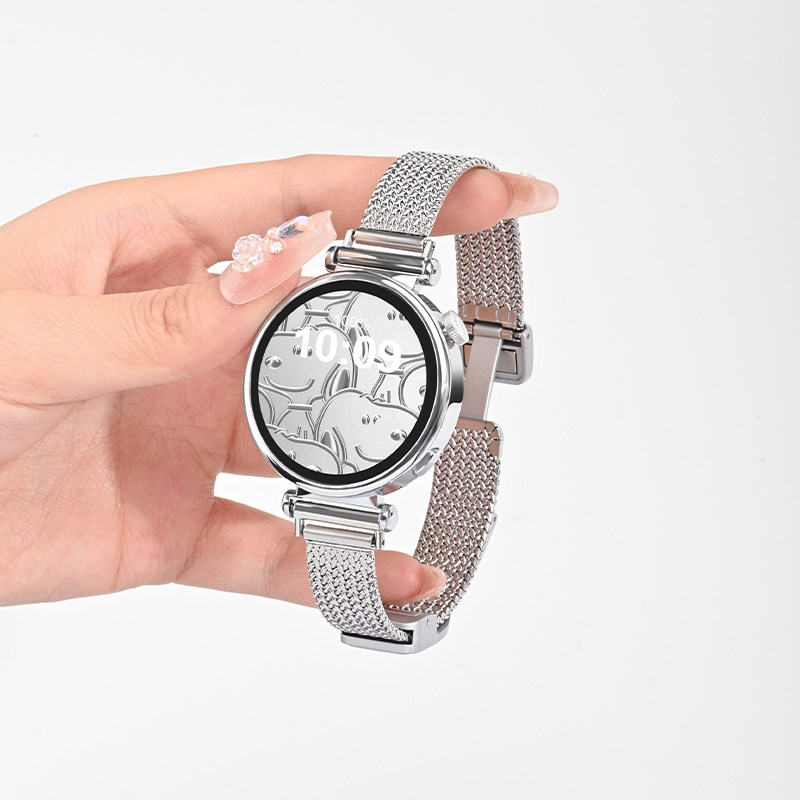 Suitable for Huawei Gt7 Watch Strap, Gt6 New Model, 5 High-End Wheat Spike Design, Gt5 Women's Magnetic Buckle, Exquisite Watch5/5Pro Metal Fashion Bracelet, Women's Gt4 Wristband, Summer Breathable