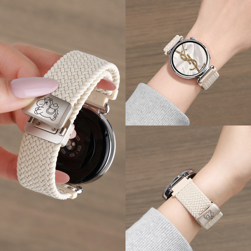 适用oppowatchx2mini表带oppowatchX手表watchX2磁吸4pro编织新款watch智能oppo女款弹力替换带秋冬女生腕带