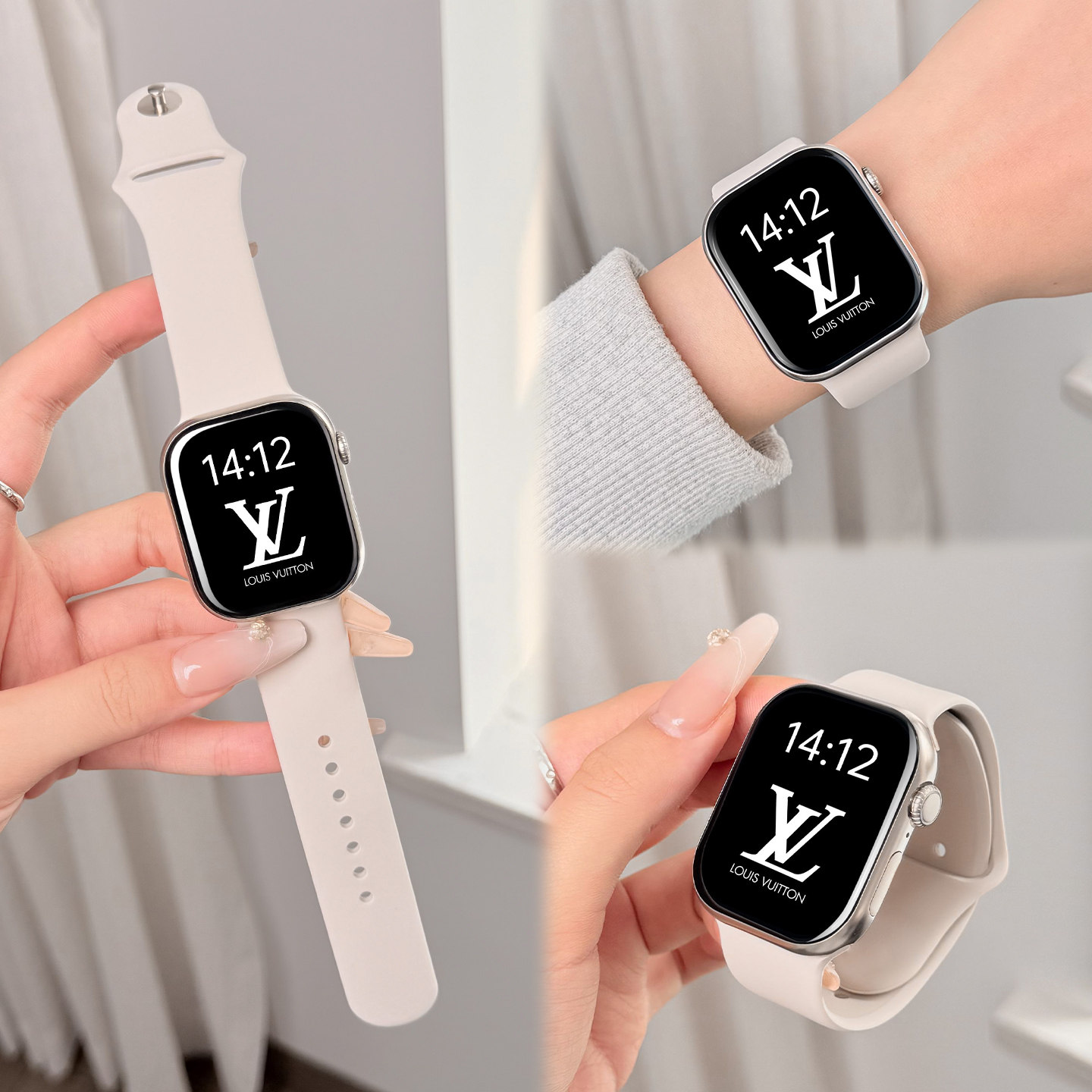 适用苹果表带iwatch手表s11液态硅胶官方apple wat