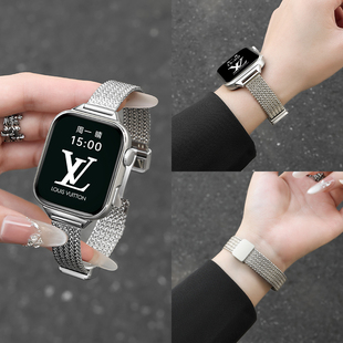 适用华为fit系列表带watch麦穗纹fit4金属磁吸表带huawie高级感手镯fit3金属小香风fit4pro女士时尚 腕带秋冬