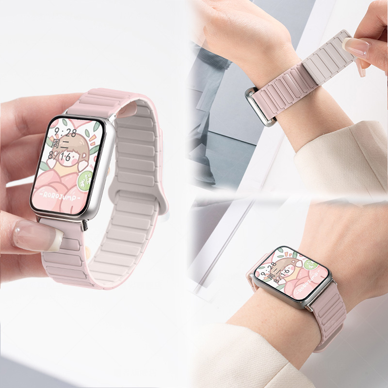 张倩仪同款适用小米9pro智能手表8表带新品watch5磁吸硅胶腕带watch4女款pro运动款透气男生高级感小众夏季