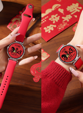 新年红色适用华为GT6手表专用gt5新款表带watch5液态硅胶gt4高级感透气防水gt5pro官方gt3男女运动冬季41mm