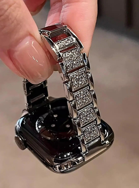【细款满钻】适用Applewatchs11手表表带新款s10金属满钻链条series9表带苹果手表专用ins精致气质se3秋季