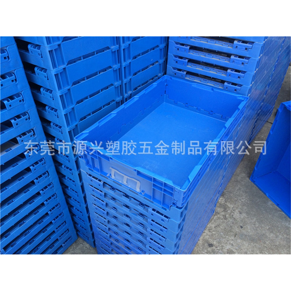 卡扣加固防滑可堆式折叠汽配箱H型翻盖式周转箱回收使用运输胶箱