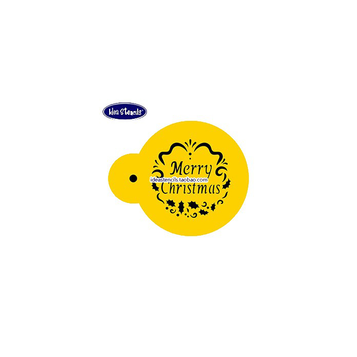 跨境【Cookies Stencils】蛋糕喷花模糖粉筛饼干模具圣诞花圈圣诞