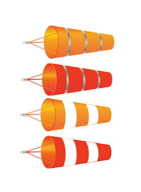 跨境跨境货源 橙色防水风向标 反光风向袋2m防水牛津布警戒旗厂家