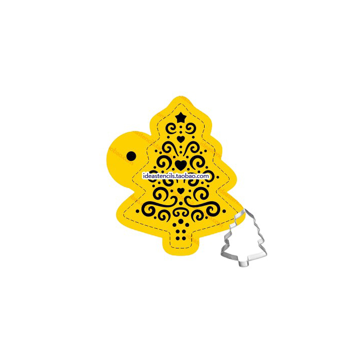 跨境【Cookies Stencils】花藤圣诞树圣诞节印花筛曲奇