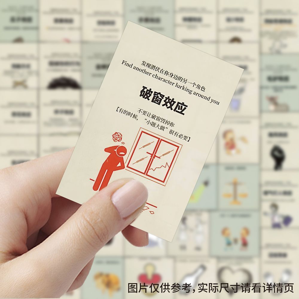 【大图释官方授权】192张心理学效应贴纸创意文字语录知识贴DIY装饰手机手账素材装饰平板防水标签不干胶贴画