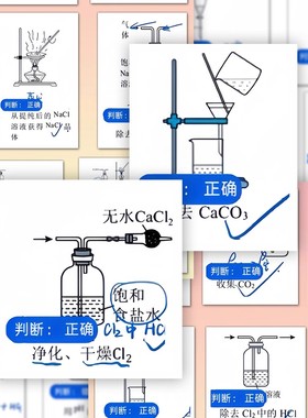 【大图释官方授权】高中化学实验操作贴纸高中化学实验装置知识点总结学习贴diy装饰手账本电脑手机壳贴纸画