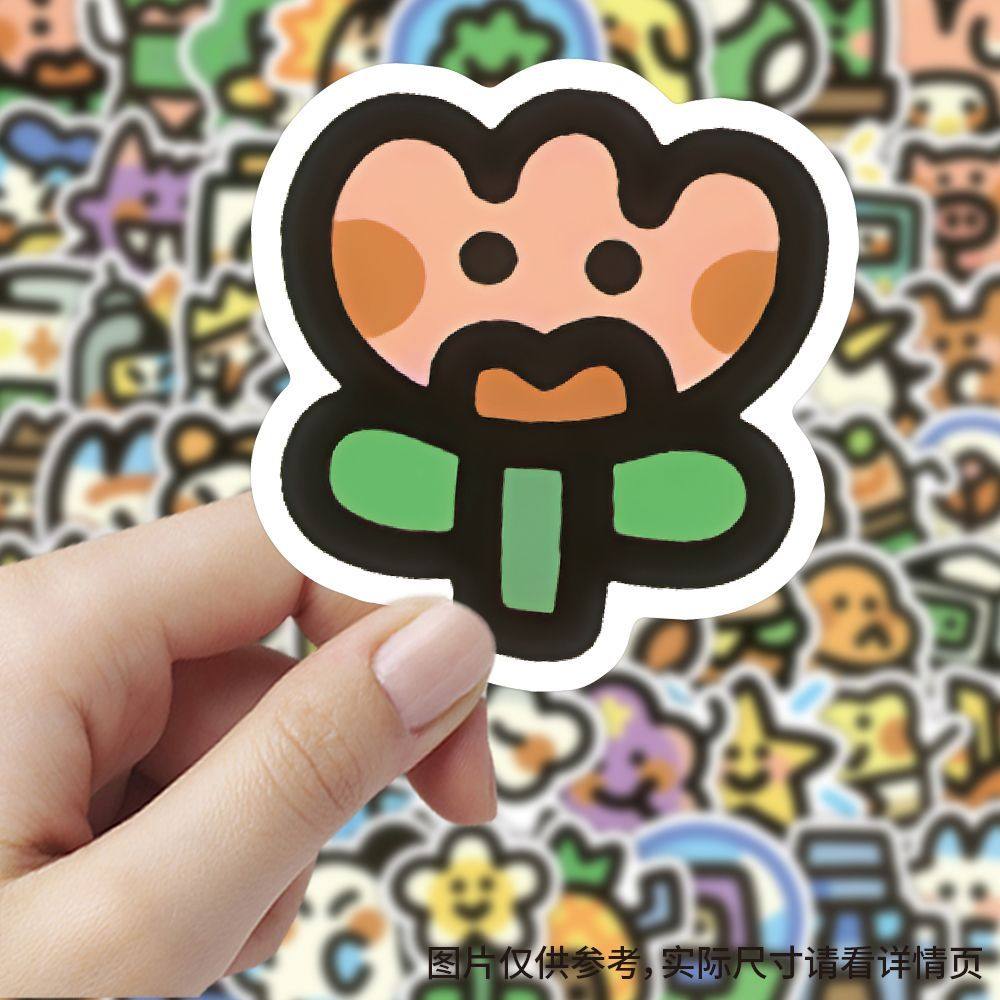 【大图释官方授权】100张卡通可爱oldschool风花朵儿童女孩自粘手账本素材手机壳行李箱标签立体装饰防水贴纸