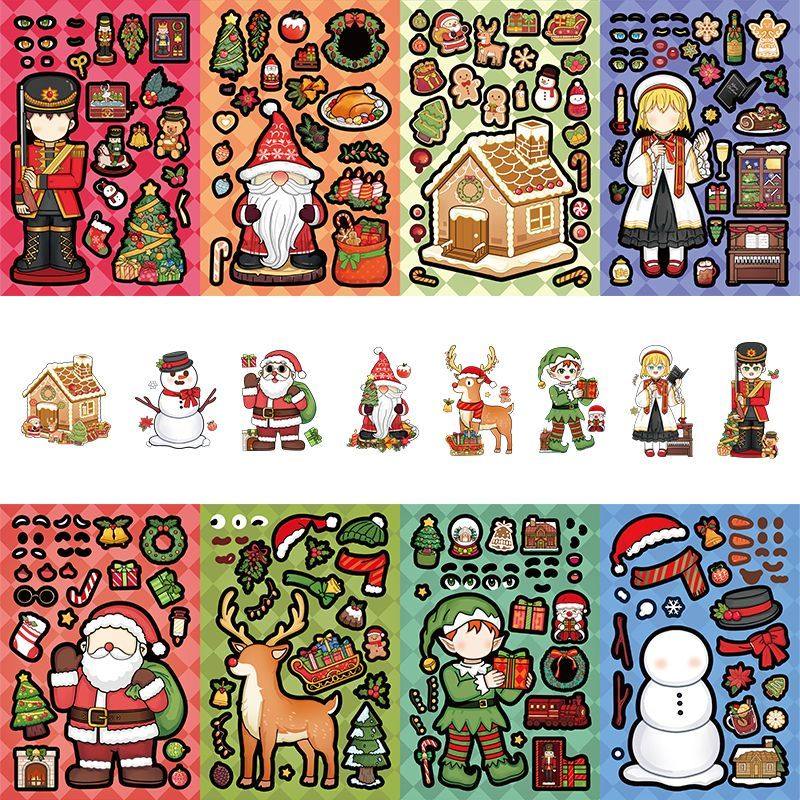 【大图释官方授权】16张圣诞节拼图贴纸节日儿童玩具圣诞老人麋鹿雪人益智装饰趣味贴拼贴diy自粘不干胶贴画,文具电教/文化用品/商务用品,文创/手作/文化用品,淘宝优惠券,粉丝福利购,淘宝优惠卷