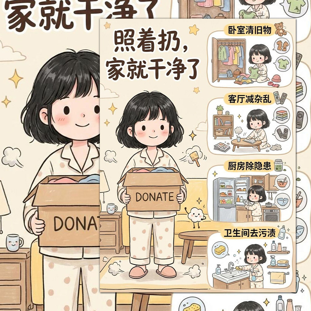 整理收纳贴纸全屋整理家务清单技巧空间规划小朋友幼儿园教室墙面生活小妙diy自粘招创意防水不干胶标签贴画