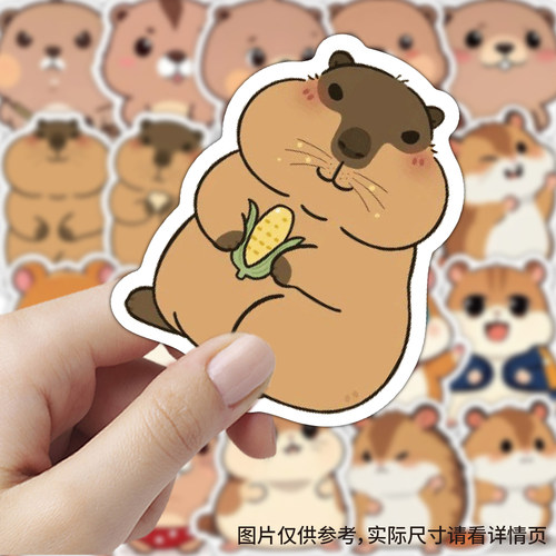 土拨鼠贴纸可爱卡通趣味装饰