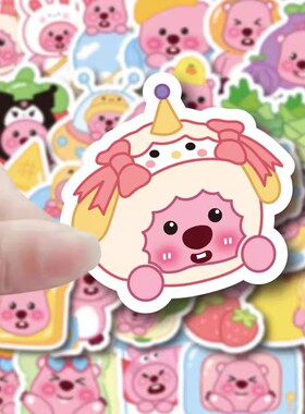 204张可爱小海狸露比贴纸手绘loopy贴画diy手账手机壳装饰小图案