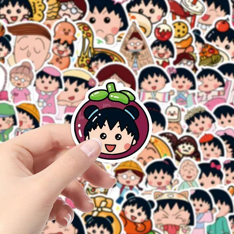 120贴桃小丸子卡通可爱贴纸