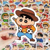 100张卡通蜡笔小新贴纸可爱ins风手机壳行李箱装 不重复 饰贴画