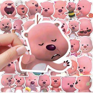 62张小海狸loopy贴纸ins风卡通动漫可爱搞笑手账平板装饰贴画防水