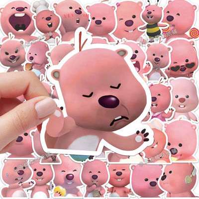62张小海狸loopy贴纸ins风卡通动漫可爱搞笑手账平板装饰贴画防水