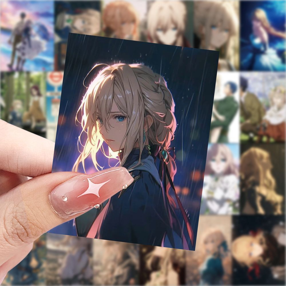 新款薇尔利特壁纸日漫二次元创意贴纸动漫周边装饰手账贴画防水