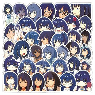 96张八奈见杏菜贴纸败犬女主卡通二次元动漫装饰手账行李箱防水贴