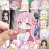 175张卡通女生头像可爱贴纸动漫二次元 少女贴画手机手装 饰diy贴纸