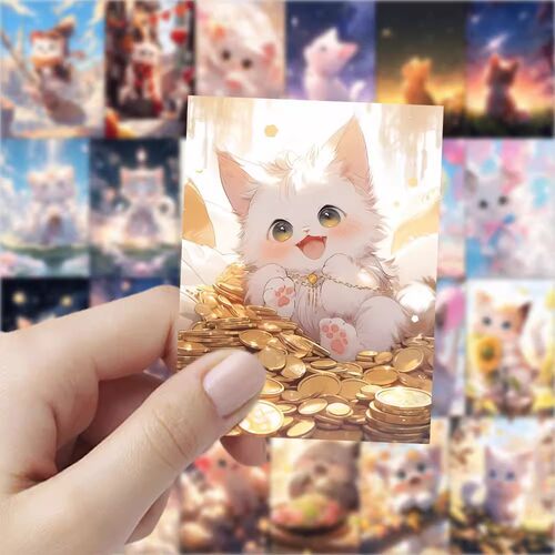 126张二次元猫咪贴纸个性周边diy手账装饰桌面手机笔记本防水贴画