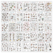 360张中国传统文化知识贴纸古代常识科普装 饰桌面笔记本防水贴画