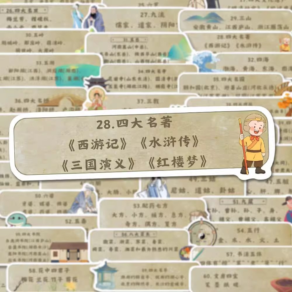 国学传统文化贴纸科普启蒙学习