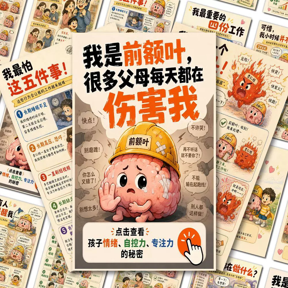 养出优秀前额叶方法】前额叶的自白贴纸儿童大脑发育脑科学可塑性