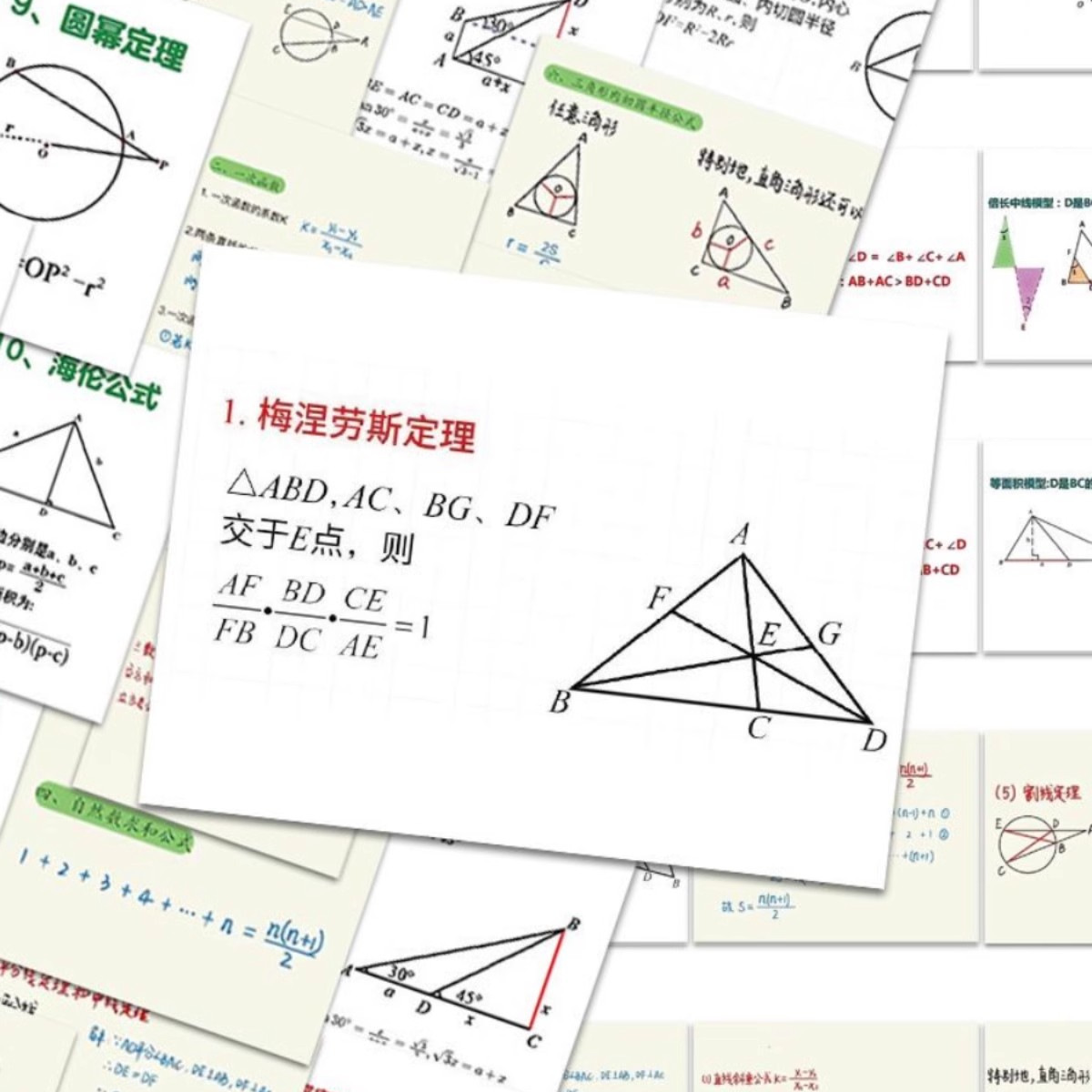 50张创意初中数学定理贴纸