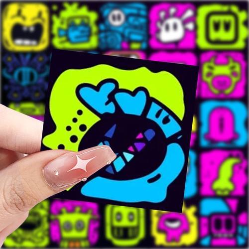 175张潮酷卡通表情彩色贴纸二次元行李箱装饰贴画手机手账diy贴纸
